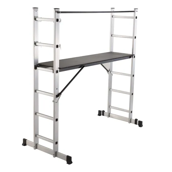 GS/En131 4X3 Алюминиевая многоцелевая лестница с большими петлями